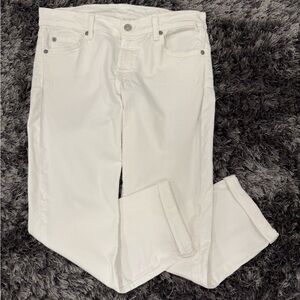 🤍 7 For All Mankind Skinny Crop & Roll White Jeans Size 28, low rise 23” inseam